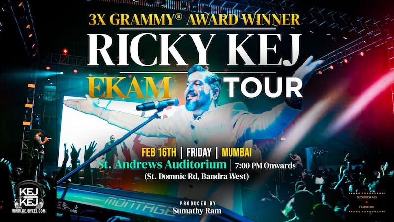 3 time Grammy Winner - Ricky Kej LIVE in Mumbai - St. Andrews Auditorium#musicFeb 16 | 07:00 PM(IST)
