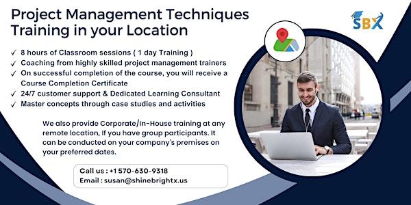 Project Management Techniques Training Course in Morgan Hill, CA