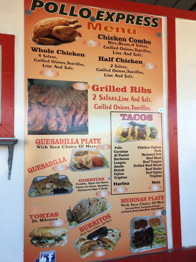 Pollito Express Menu Pollo Express - TX 76667 | United Tribes