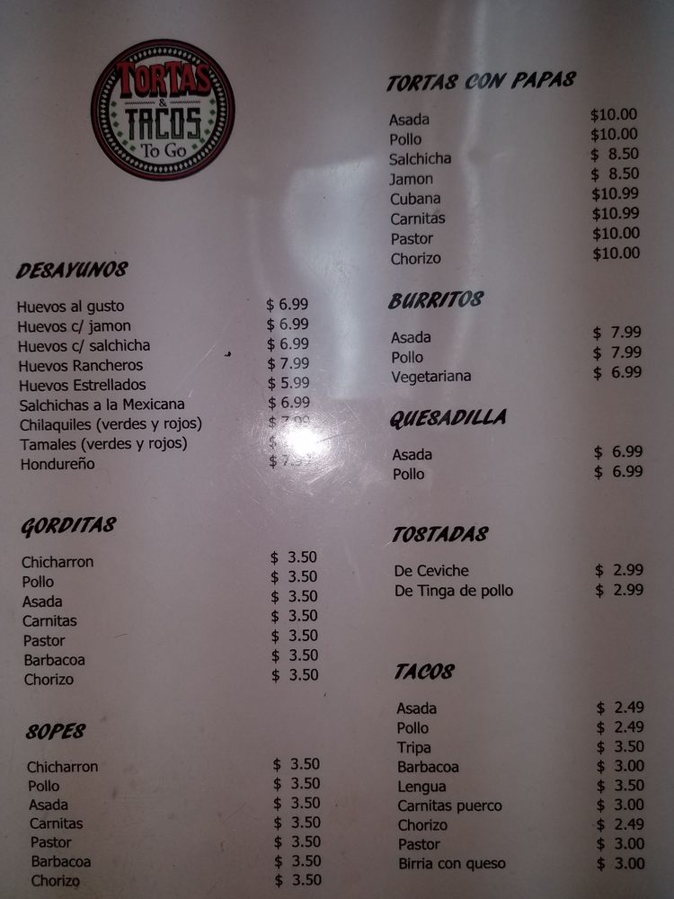 Tortas & Tacos To Go