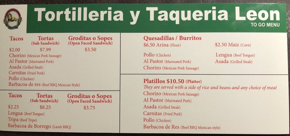 Tortilleria Y Taqueria Leon