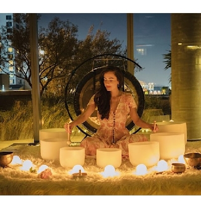 FULL MOON SOUND HEALING WITH ROXIE AT 1 HOTEL WEHO MELROSE ROOM