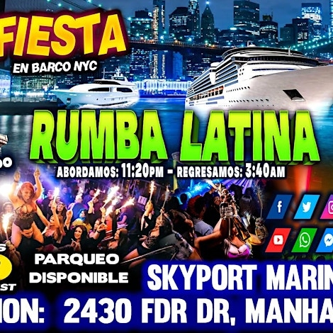 Fiesta En Barco + Manhattan Ny + INF: 929-391-4729 + Cupo Limitado