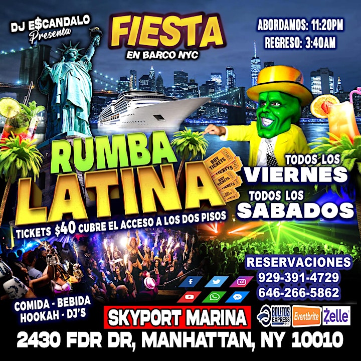 Fiesta En Barco + Manhattan Ny + INF: 929-391-4729 + Cupo Limitado